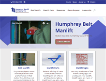 Tablet Screenshot of humphrey-manlift.com